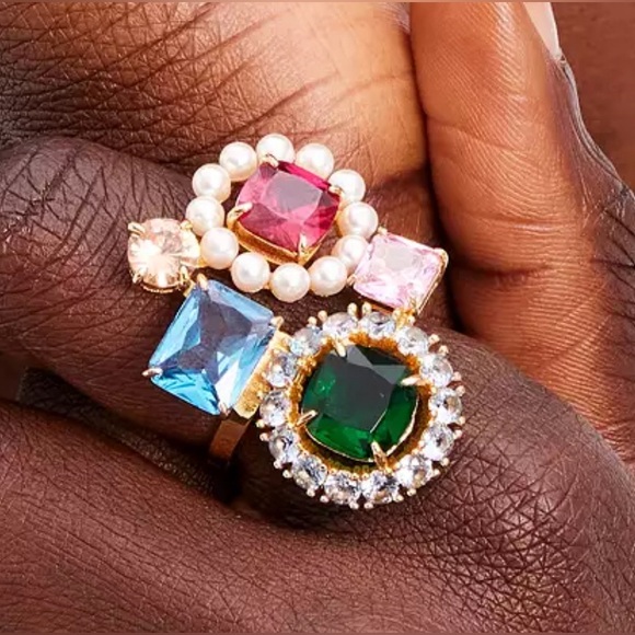 Kate Spade Victoria Cluster Cocktail Ring Size 9 NWT - Picture 3 of 8